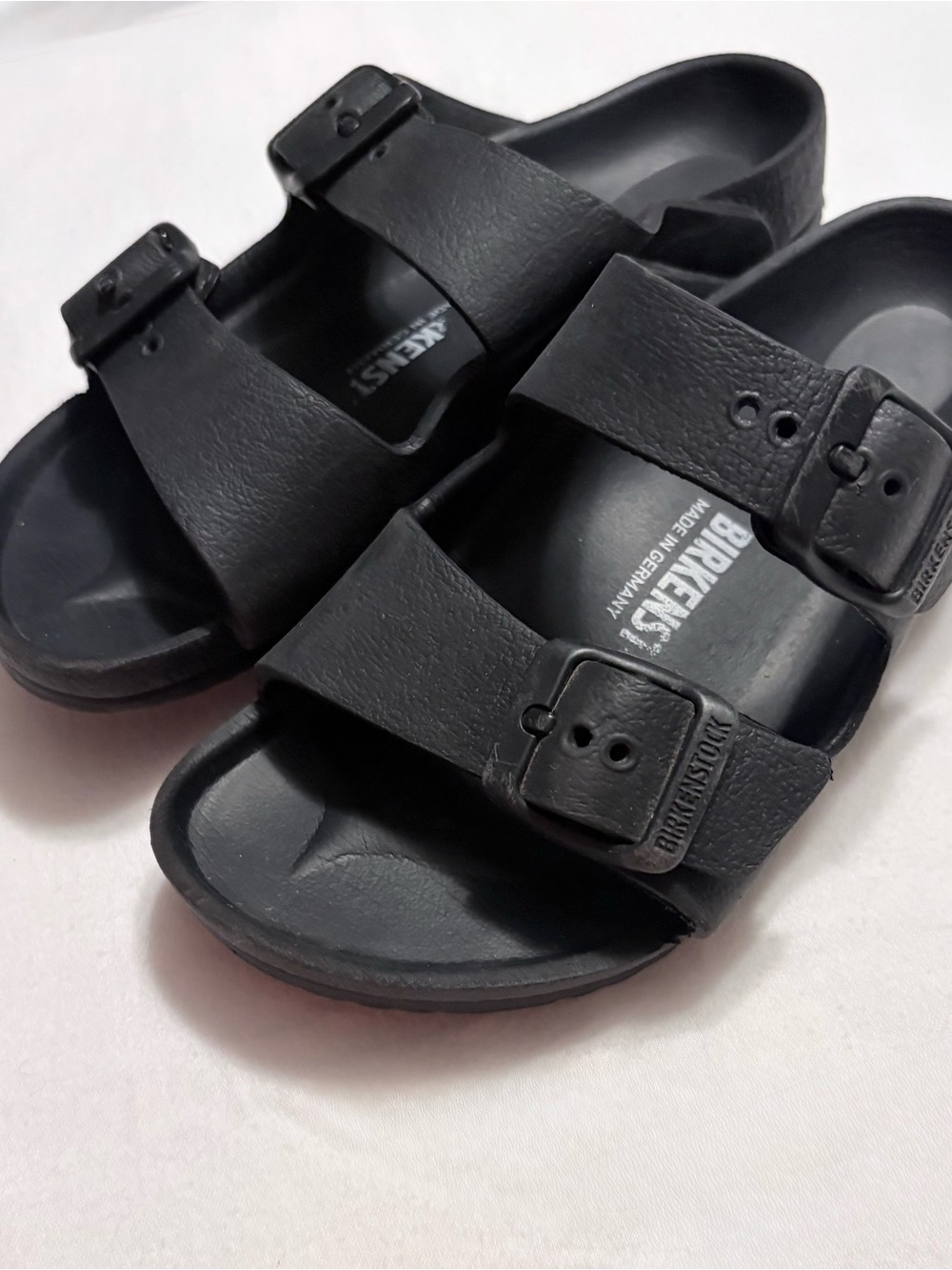 Birkenstock Kids Black Double Buckle Arizona Sandals